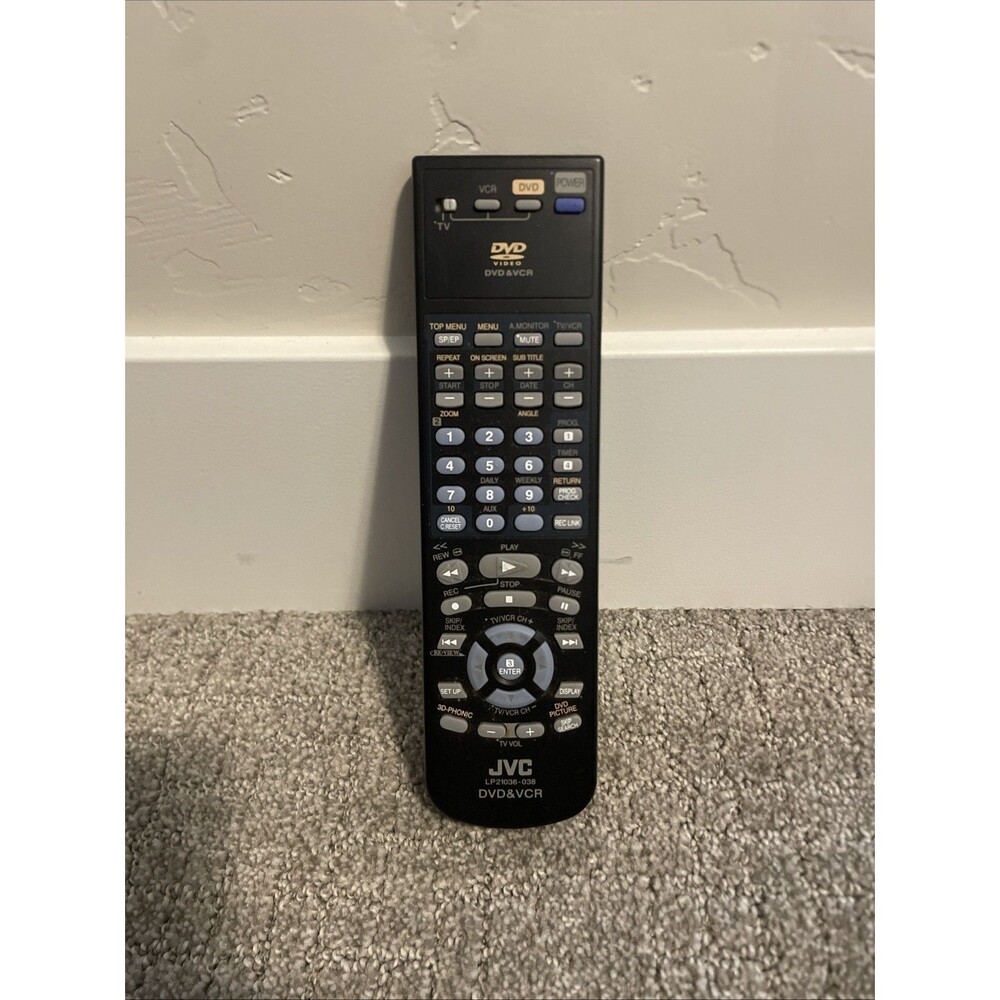 JVC Wireless DVD&VCR Remote Control, MPN LP21036-038, Model LP21036-038